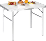 Tavolo da picnic tavolo da balcone con superficie in MDF e struttura in alluminio - alta regolabile