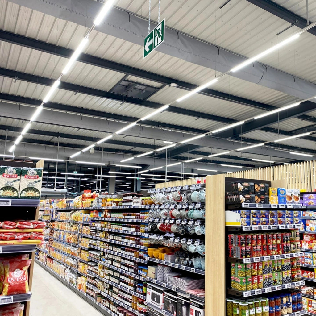 Barra LED faretto track binario trifase 18W alluminio nero bianco luce lineare negozio deposito ufficio studio 60cm BIANCO 4000K