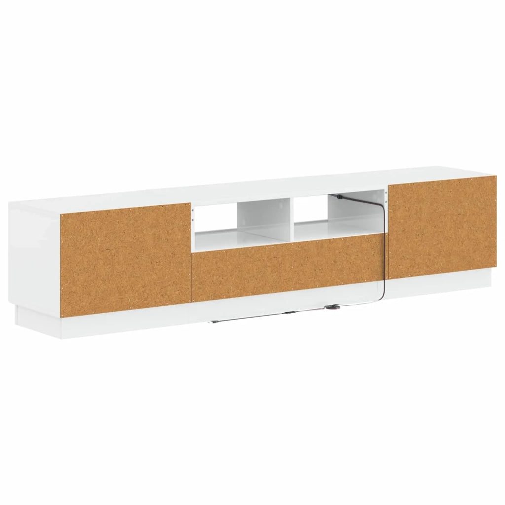 Mobile TV LED a 5 pezzi Bianco Lucido Legno ingegnerizzato 3416844
