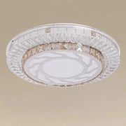 Trade Shop - Plafoniera Soffitto 65w ø50cm Led Design A Strati Cristalli Vortice Luce Fredda 27683 -