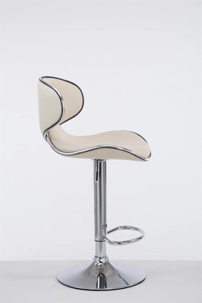 Sgabello Las Vegas V2 in similpelle crema,cromo
