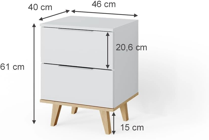 Cassettiera per camera da letto Nautica, Bianco, 40 x 61 cm, adatto per riporre abiti e oggetti di uso quotidiano