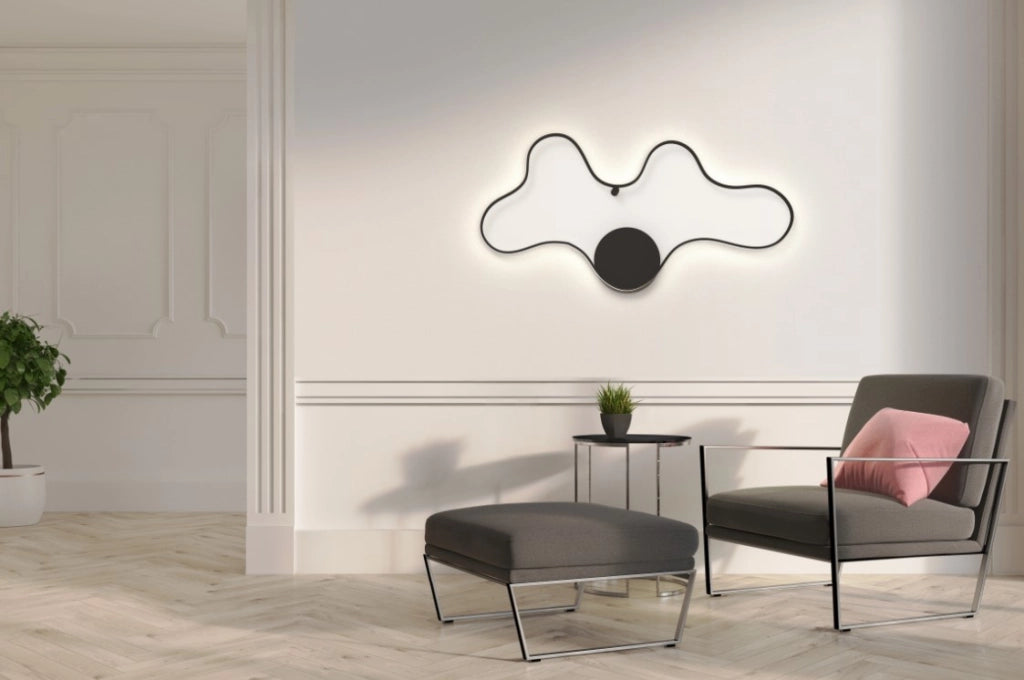 CLARA-G N Lampada da soffitto o parete nera 130cm led integrato 2800 - 5000 kelvin DIMMERABILE