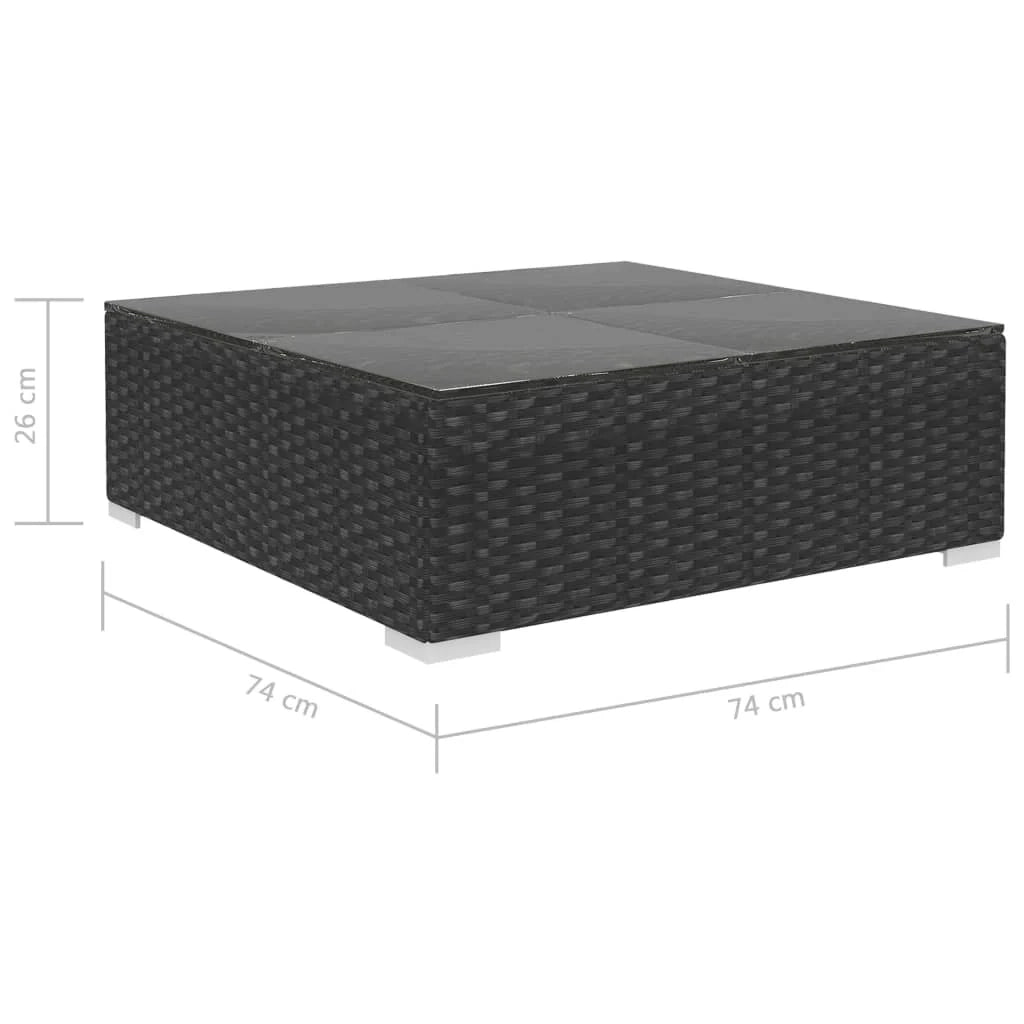 Set di mobili da giardino per esterni 8 pezzi con cuscini resina intrecciata nera 02_0017764