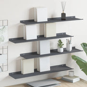 Mensola sospesa 4 pcs Antracite 80 x 18 x 2,5 cm Acciaio 8004037