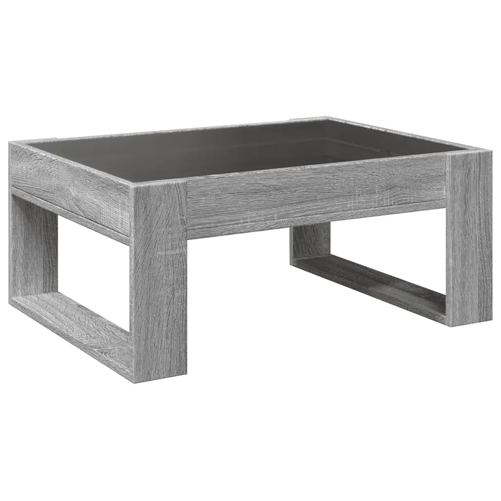 Tavolino da Salotto con LED Infinity Grigio Sonoma 70x53x30 cm