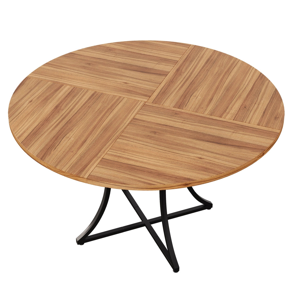 Tavolo da pranzo 4-6 posti con ripiano inferiore - per cucina - in MDF e metallo - 100x100x75 cm - noce e nero