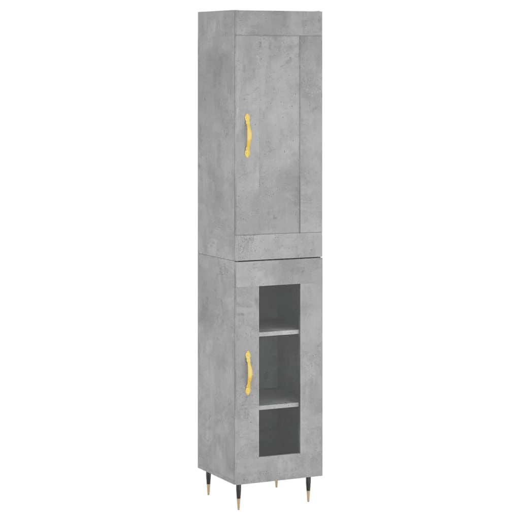 Credenza buffet cassettiera mobile contenitore organizer cucina soggiorno soggiorno alto 34,5 x 34 x 180 cm derivati ​​del legno grigio 02_0034328