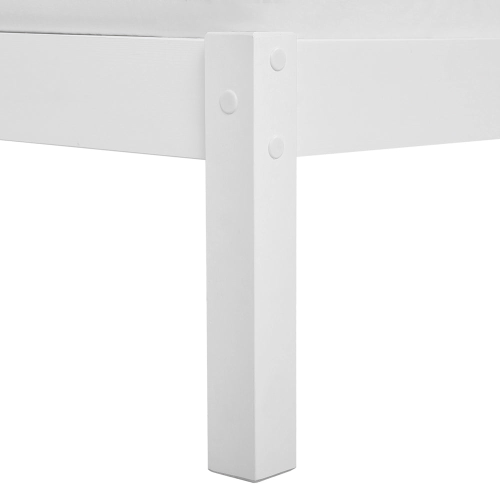 Letto in Legno di pino Bianco con Rete a Doghe Stile Classico 180 x 200 cm