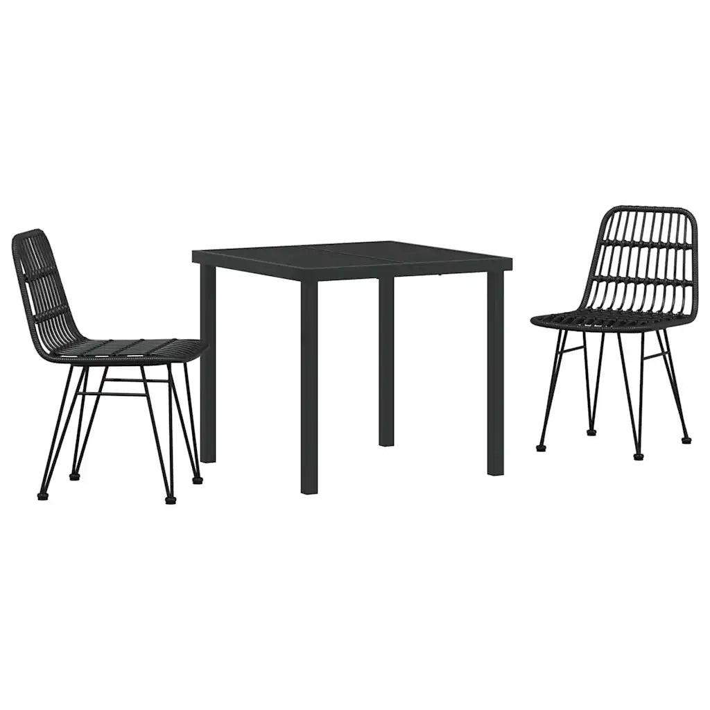 Set da Pranzo per Giardino 3 pcs Nero 3379198
