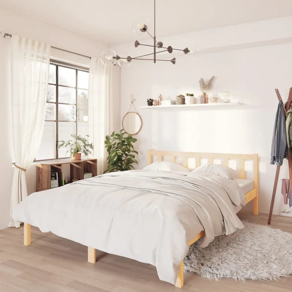 Giroletto-Struttura Letto in Legno Massello di Pino 140x200 cm 311829