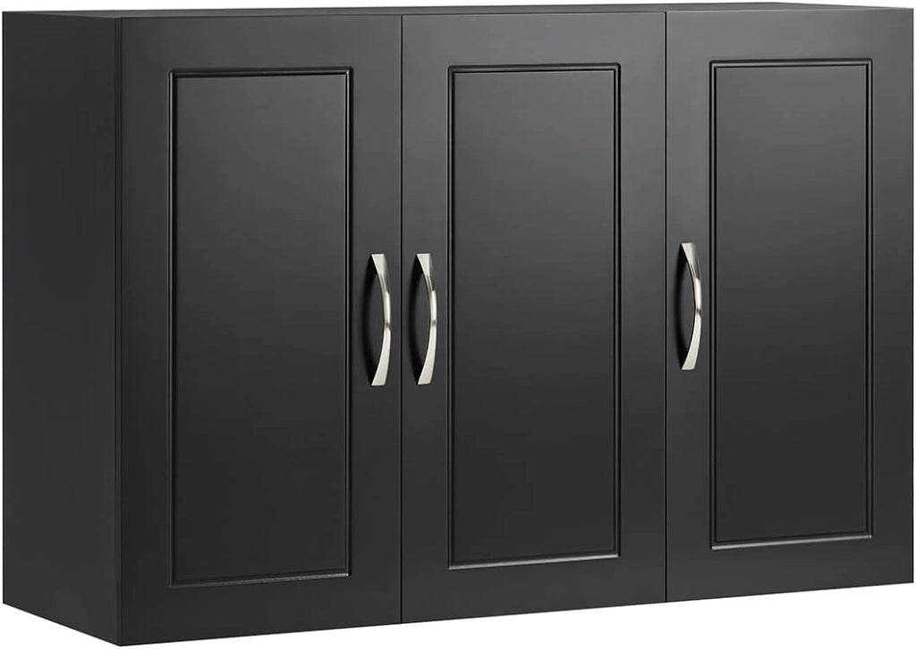 Pensile Bagno - Mobile Bagno Sospeso con Ripiani Regolabili - Mobiletto Salvaspazio per Cucina e Lavanderia - Armadietto Bagno a Parete Moderno, 90x30x60 cm, FRG231-L-SCH