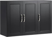 Pensile Bagno - Mobile Bagno Sospeso con Ripiani Regolabili - Mobiletto Salvaspazio per Cucina e Lavanderia - Armadietto Bagno a Parete Moderno, 90x30x60 cm, FRG231-L-SCH