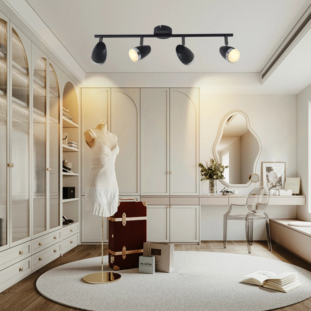 ZMH Faretto da soffitto a 4 luci da 16W orientabile a 350° Lampada da soffitto Soggiorno