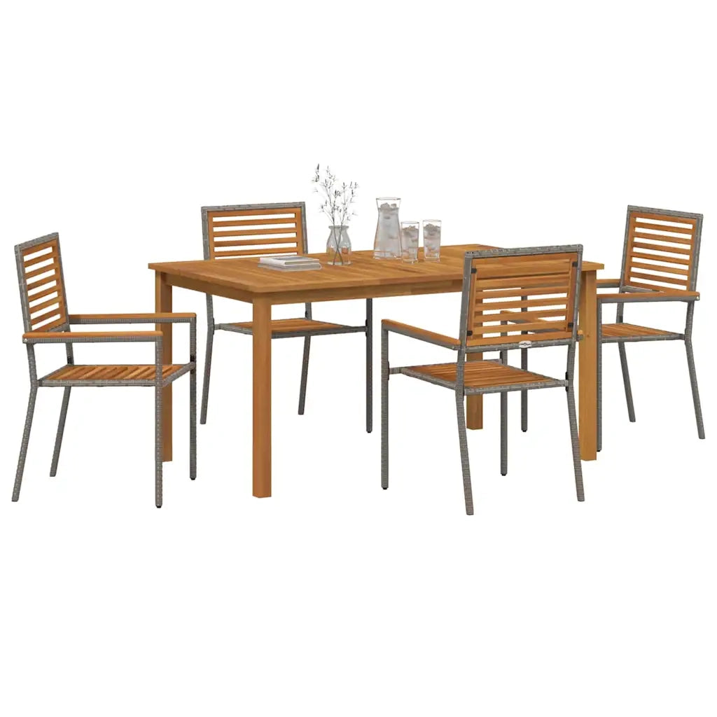 Set da Pranzo per Giardino 5 pcs Grigio 3365518