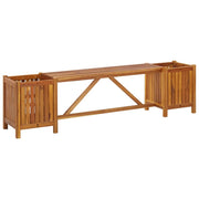 Panca da giardino mobili da esterno per patio terrazza con 2 fioriere 150x30x40 cm legno di acacia 02_0011341
