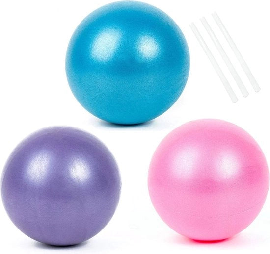Pilates-bal mini, 25 cm, bal per esercizio con tubo gonfiabile, gymbal per Pilates, yoga, terapia, per uso domestico, per ufficio