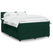Giroletto a Molle con Materasso Verde Scuro 140x200 cm Velluto 3290073