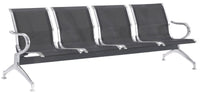 Panca per Sala Attesa 4 Posti in Acciaio da Ufficio Tosini Nero