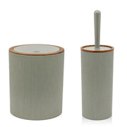 Set accessori bagno con porta scopino e pattumiera 5lt verde salvia Blob