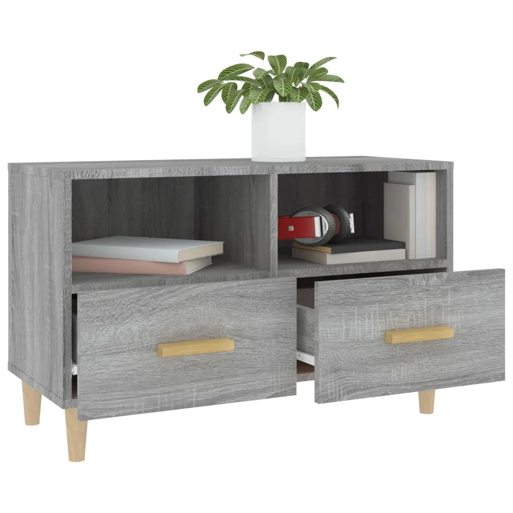 Mobile Porta TV Grigio Sonoma 80x36x50 cm in Legno Multistrato 817490
