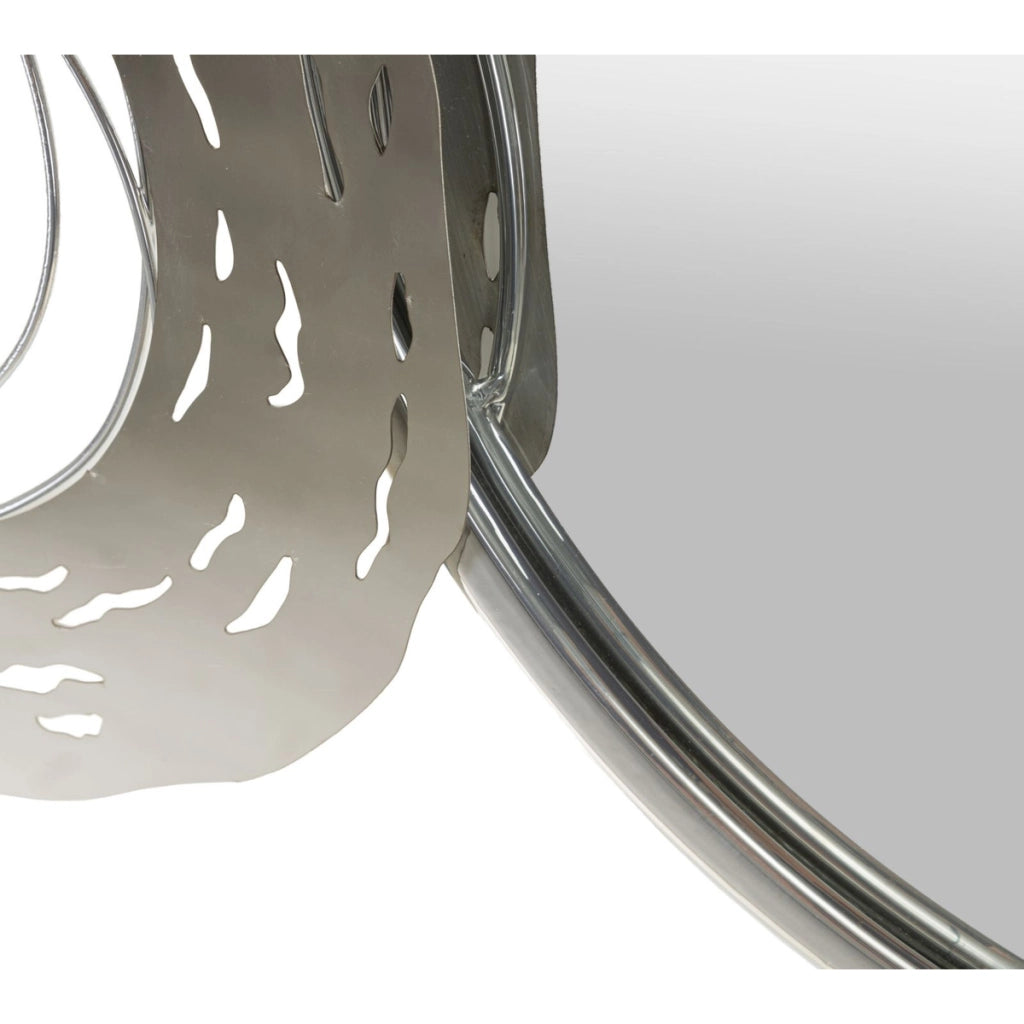 Decorazione in Metallo 3D Cerchi 18, Argento, Metallo, 106x3,8x48 cm