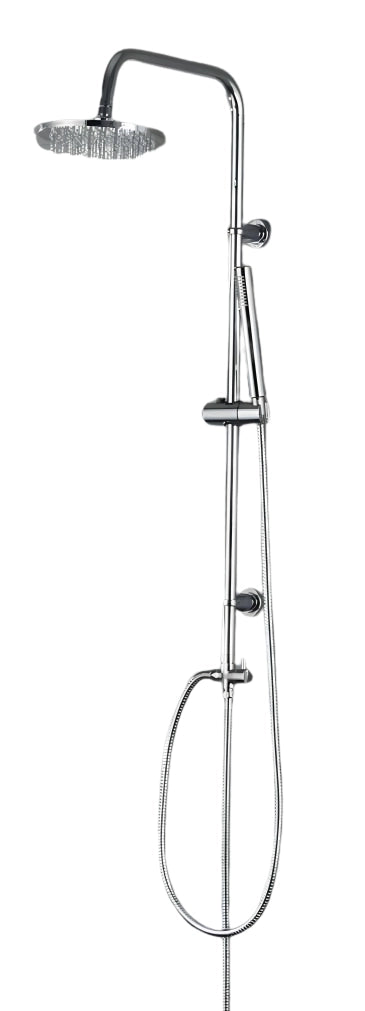Colonna Doccia Round Cromata con Supporto Regolabile e Soffione Ø20 cm