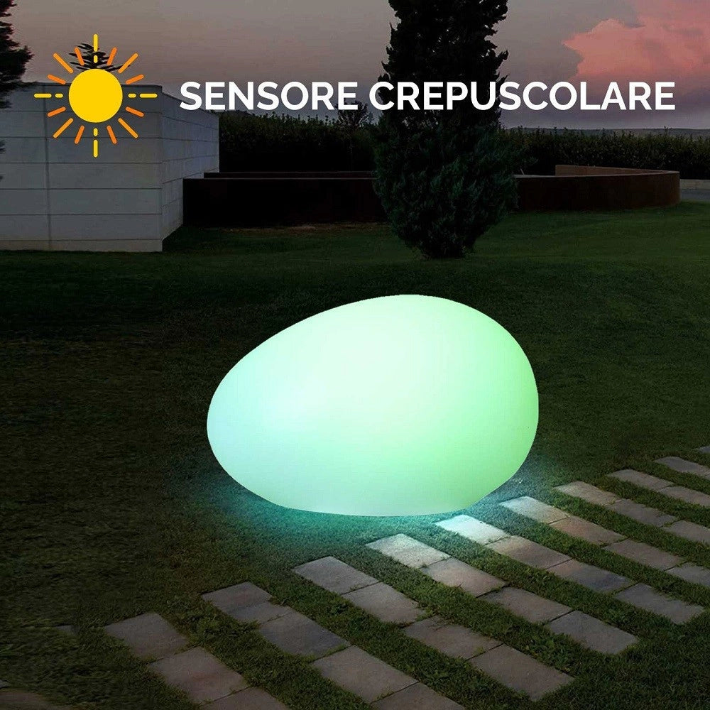 Trade Shop - Lampada Solare Luce Rgb Sensore Crepuscolare Pannello Solare Ricaricabile Led 14w -