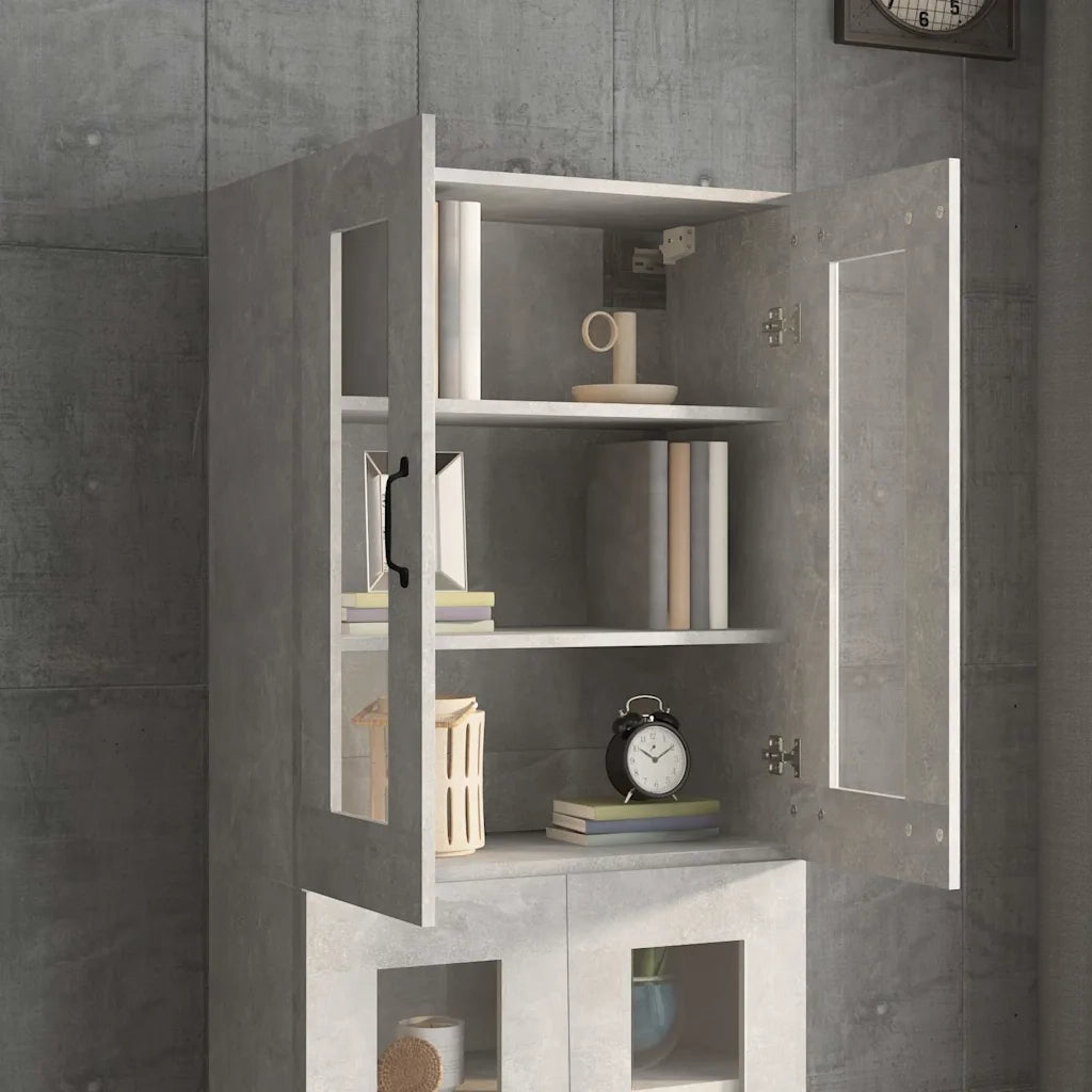 Armadietto Pensile a Parete Grigio Cemento 69,5x34x90 cm CFW5802847