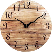 Ora Grande da Parete 16" - Orologio da Parete in Legno senza Cornice con Motore Quartz Silenzioso, Design Rustico per Cucina e Camera da Letto