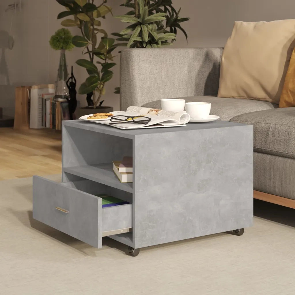 Tavolino salotto | Tavolino da caff¨¨ | Tavolino da Soggiorno Grigio Cemento 55x55x40 cm Legno Multistrato