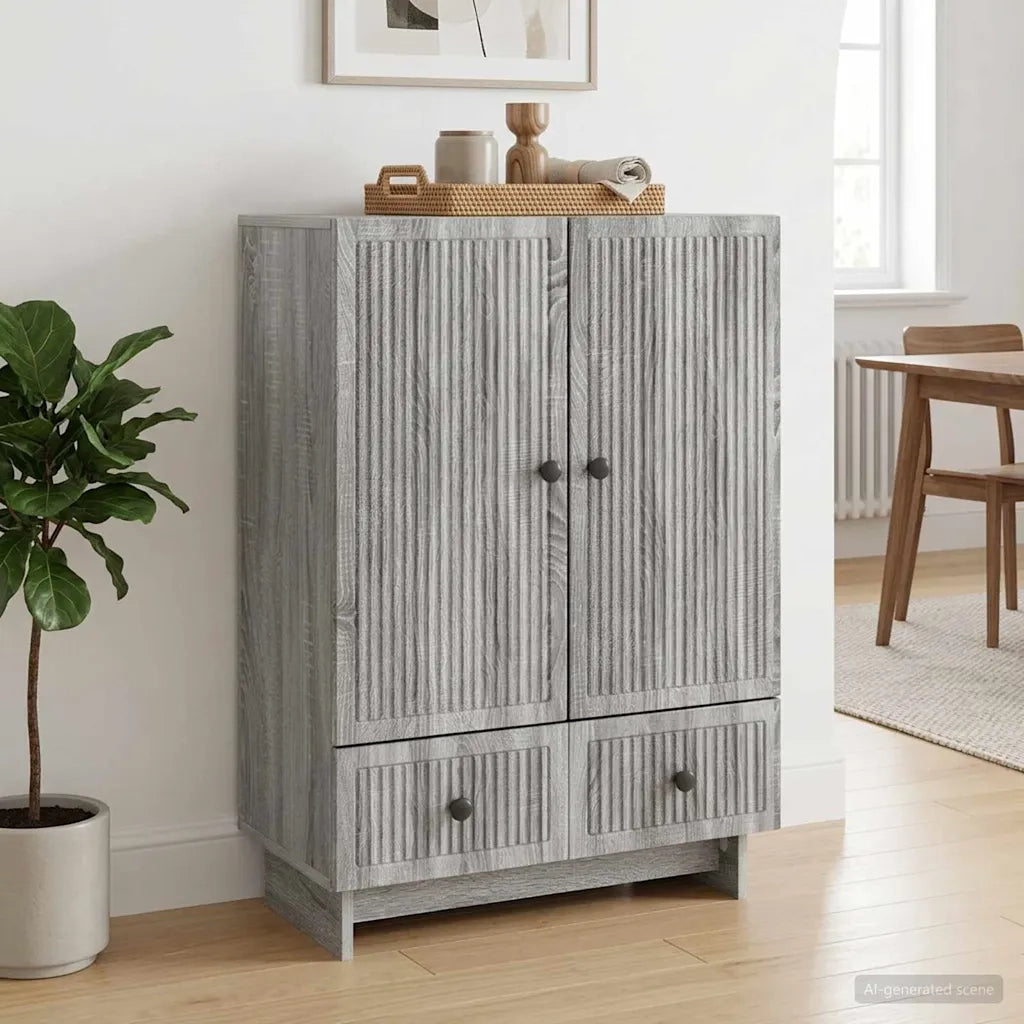 Credenza Sonoma grigia 66 x 34,5 x 95 cm Legno ingegnerizzato 893981