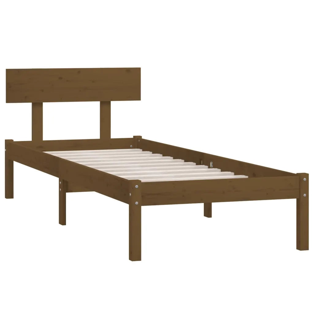 Giroletto senza Materasso-Struttura Letto Ambrato Single in Legno Massello