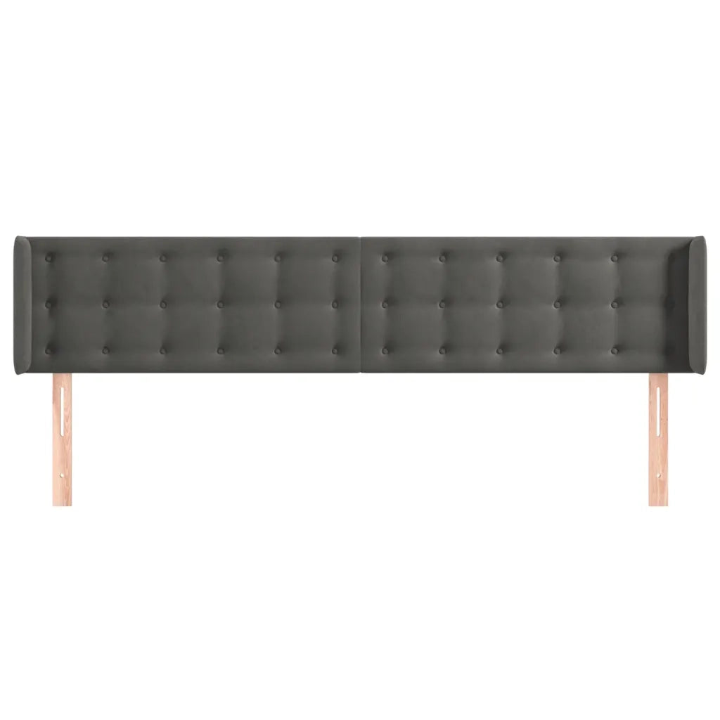 Testiera ad Orecchio Grigio Scuro 163x16x78/88 cm in Velluto 3119257