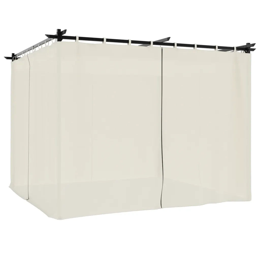 Gazebo con Tende Crema 3x3 m in Acciaio 4003917