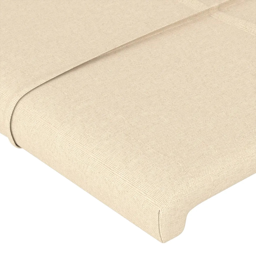 Testiera ad Orecchio Crema 163x16x118/128 cm in Tessuto