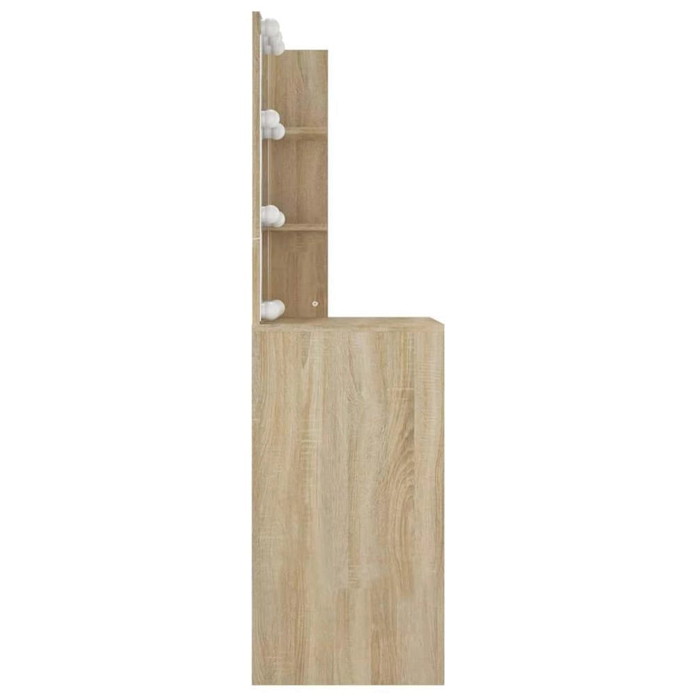 Dressing Table With LED Lighting, Sonoma Oak, 60x40x140 Cm