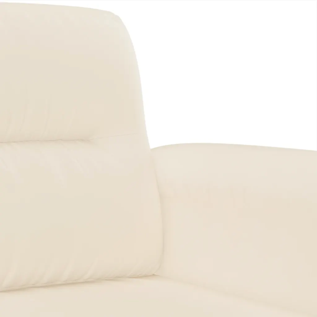 Set Divani 3 pz con Cuscini Beige in Tessuto Microfibra