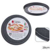 Trade Shop - Teglia Stampo Tortiera Focaccia Tonda Antiaderente Antigraffio Da Forno ø22-26-28-30-32cm -    -diametro 28cm   -