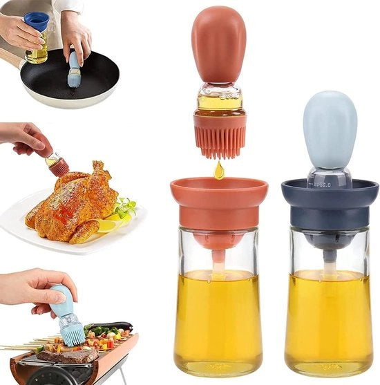 Oliodispenser 2 in 1 per cucina, insalata e barbecue - 2 pezzi - 180 ml