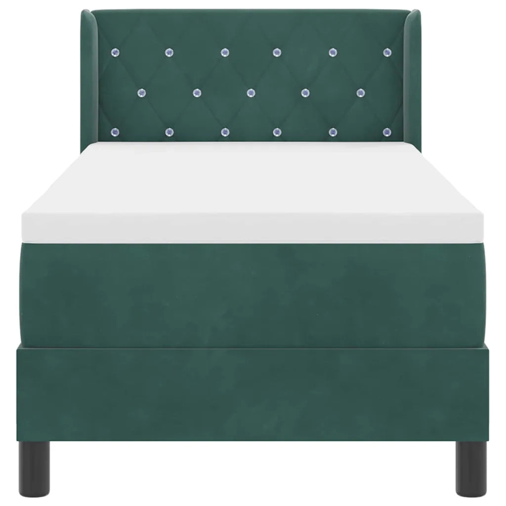 Letto a molle con testiera Verde Scuro 200 x 80 cm Velluto 3341387
