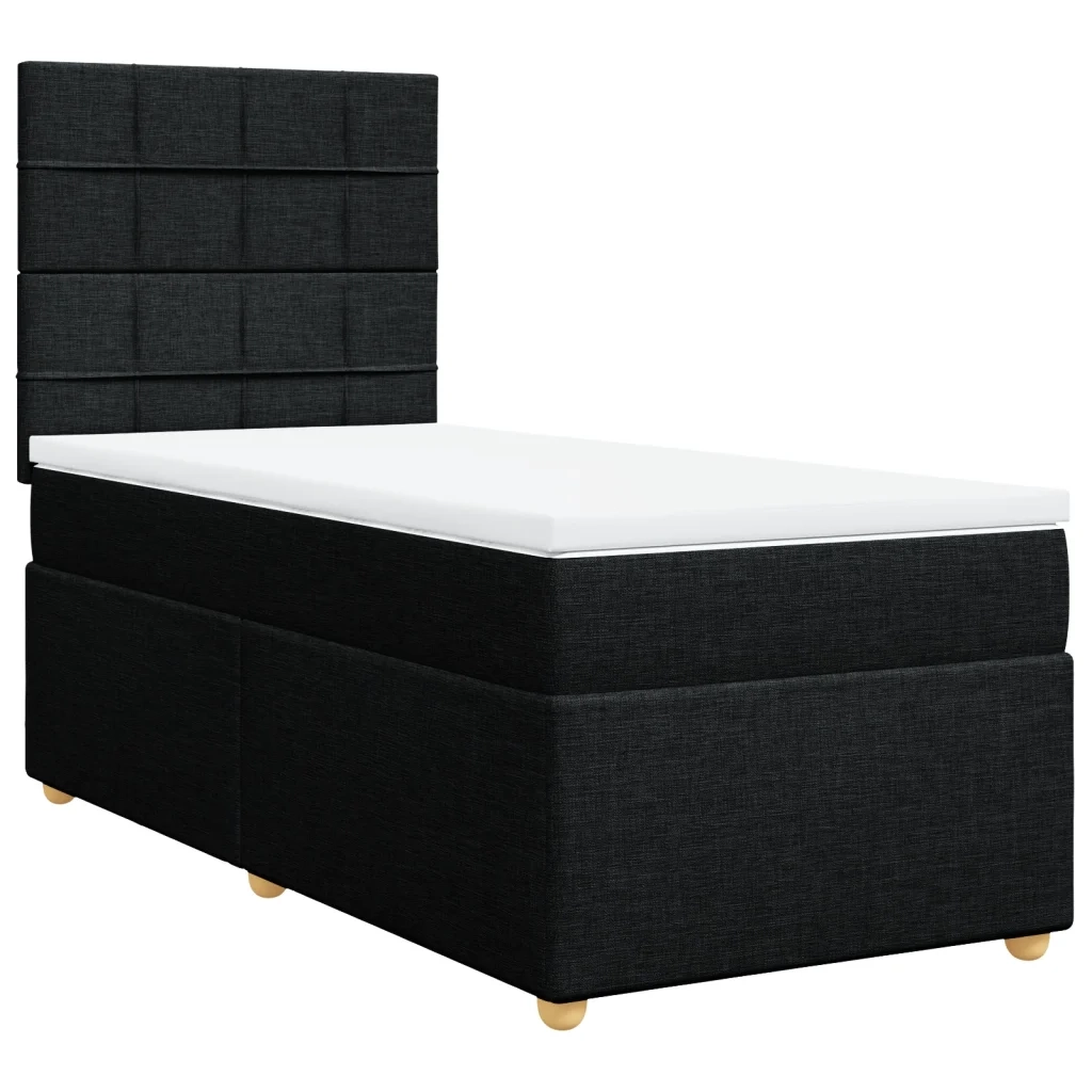 Giroletto a Molle con Materasso Nero 100x200 cm in Tessuto 3293493