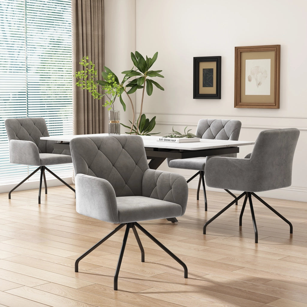 SEDIA Imbottita Set da 2 pezzi Velluto Grigio Chiaro