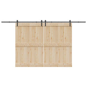 Kit di Binari per Porte Scorrevoli 400 cm Acciaio Nero 3295778