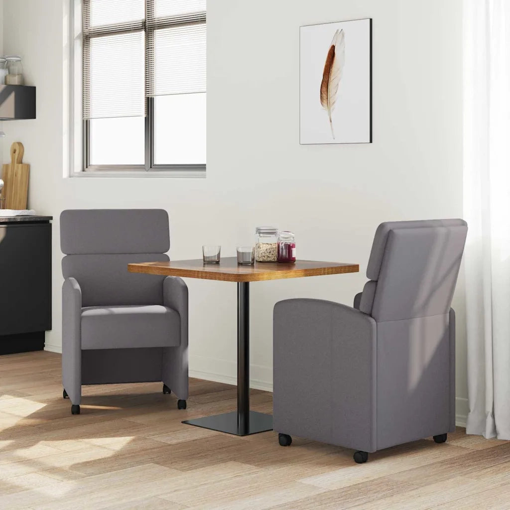 Sedie da Pranzo con Ruote 2 pcs Grigio 58 x 65 x 98 cm 42017886