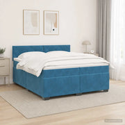 Letto con Box Spring, Materasso e LED Blu 200 x 200 cm Velluto 3452256