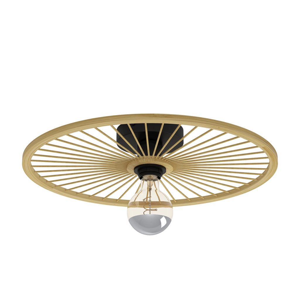 Plafoniera Vintage Leominster Acciaio Nero 1 Luce E27