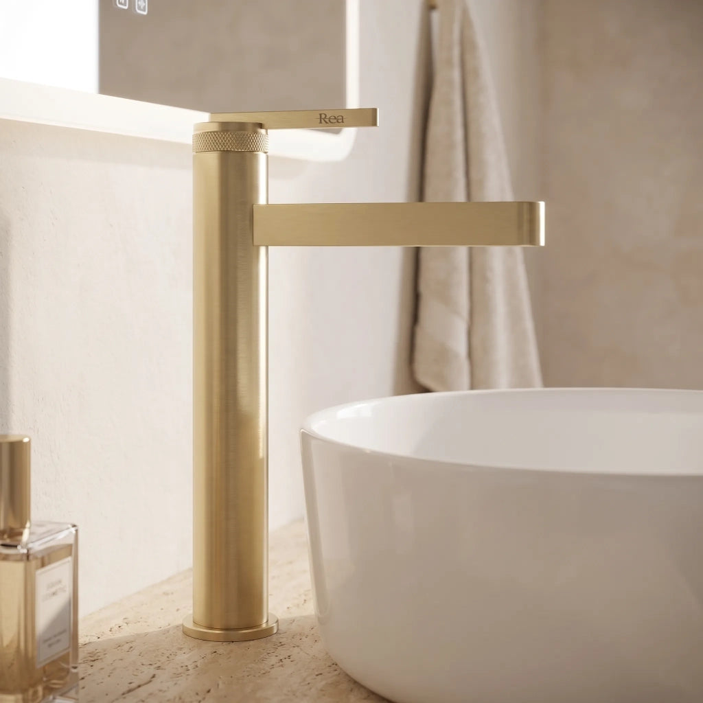 Rubinetto Da Bagno Rea Grace Brush Gold High