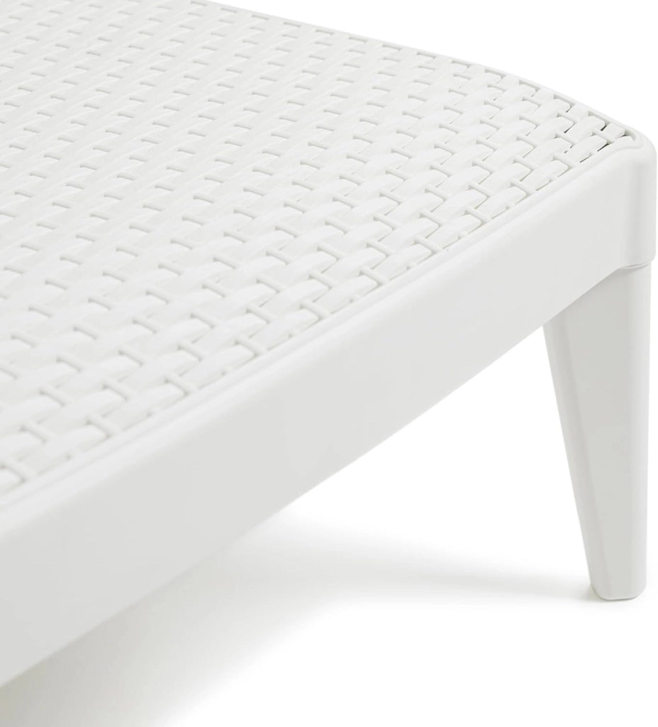 Lettino Sdraio Prendisole da Giardino in Resina Numana Bianco 186 x 60 x 29 cm