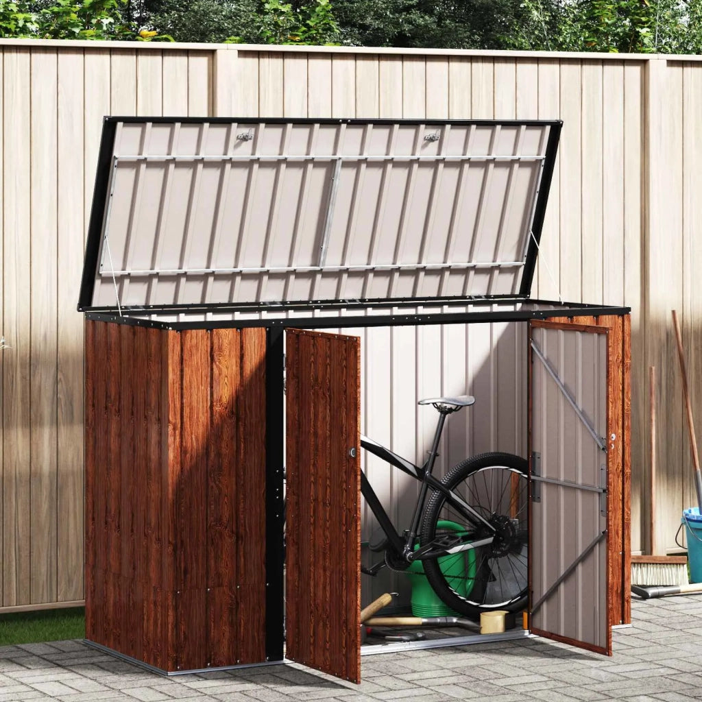 Scatola di Stoccaggio per Giardino Marrone 214 x 82 x 132 cm